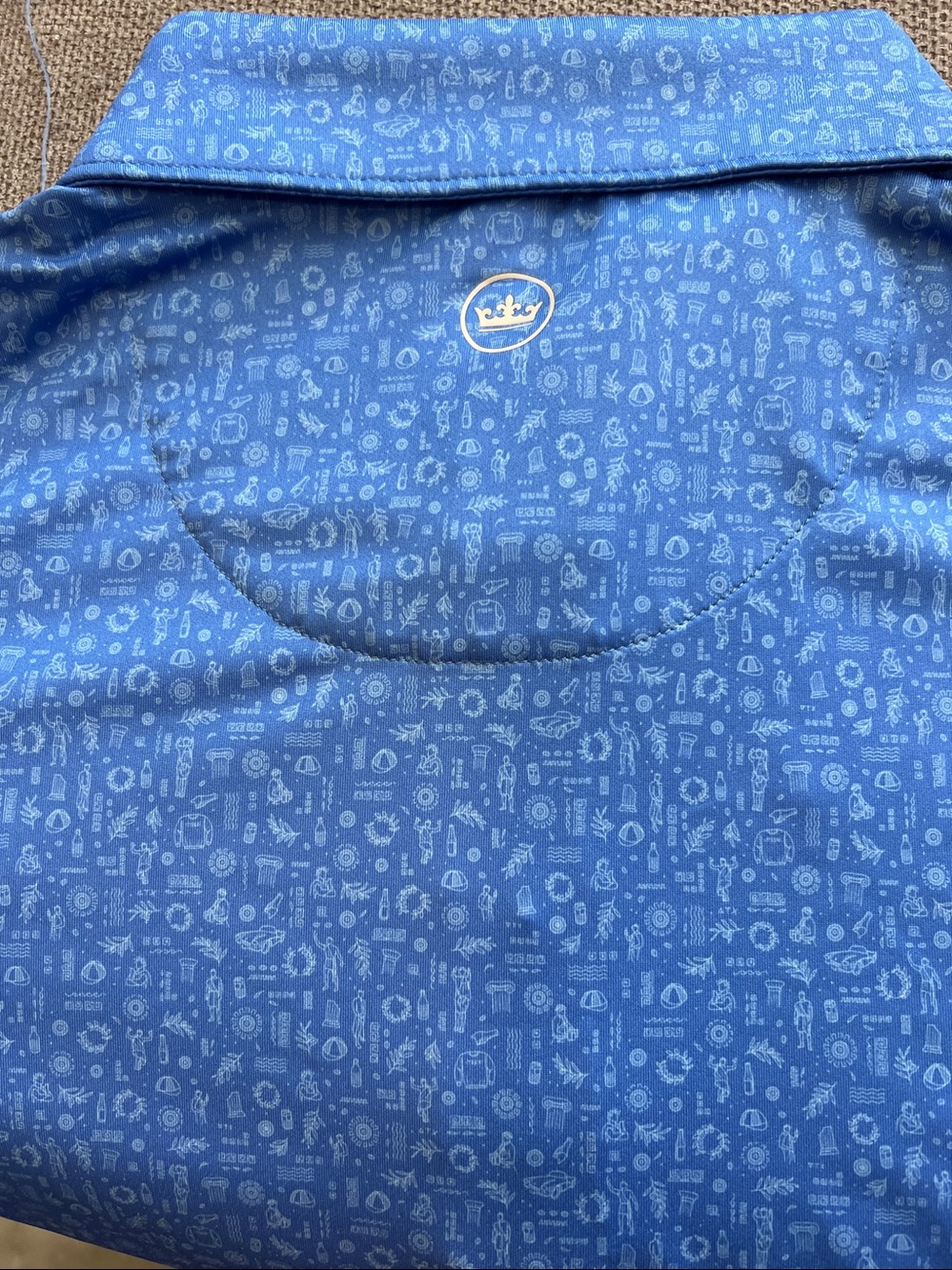 NWT Peter Millar Toga Party Performance Jersey Polo Shirt Blue Sea Medium - Picture 4 of 4
